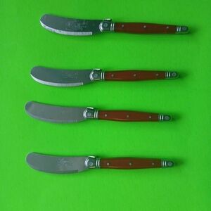 Set of 4 Laguiole Cheese Spreaders with Red Handles